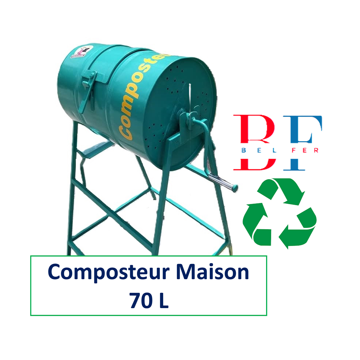Composteur Maison H 20 - Composteur rotatif 70 L - Produits issus du recyclage