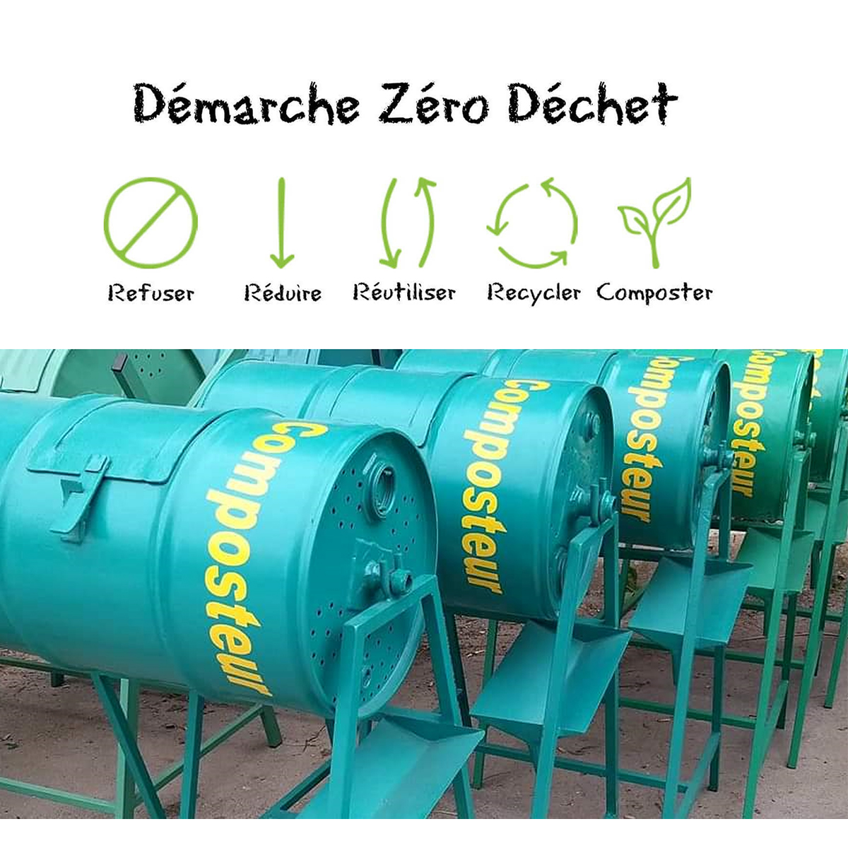 Composteur Maison H 29 - Composteur rotatif 70 L - Produits issus du recyclage D