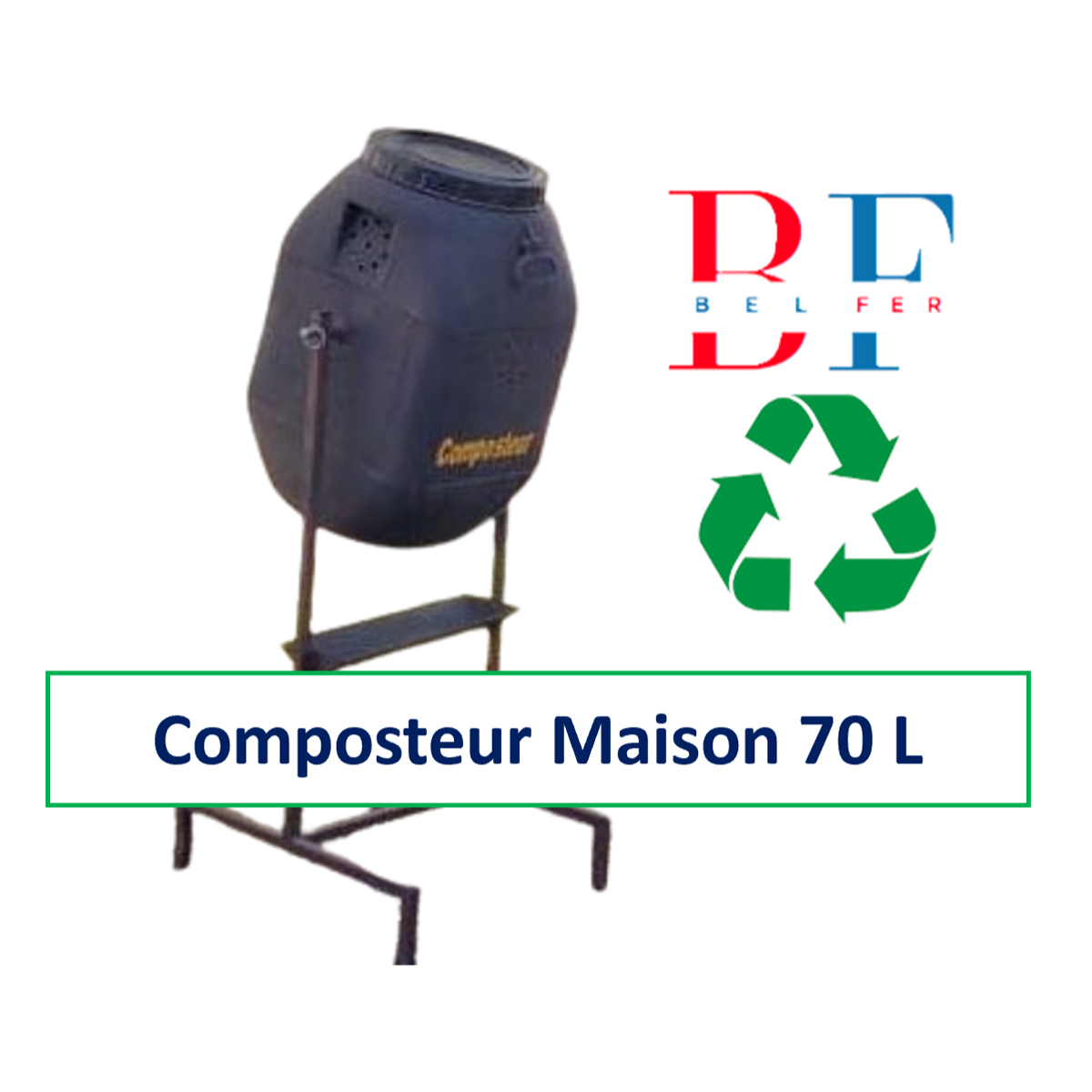 Composteur Maison H 29 - Composteur rotatif 70 L - Produits issus du recyclage