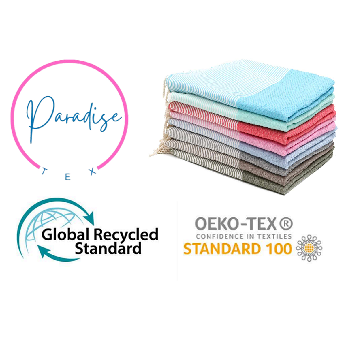 Serviette traditionnel polyvalence haut de gamme en coton - Fouta nid d'abeille XL En Turquoise et Vert d’eau rayée blanc B