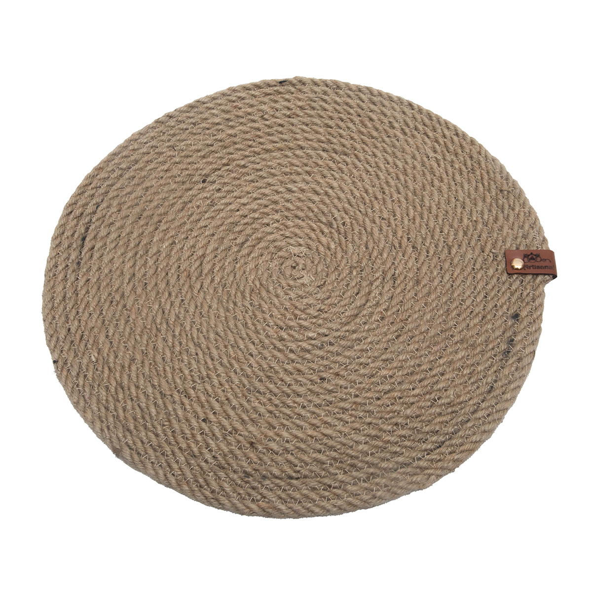 Ensemble de 4 Sets de table rondes en fibre végétale naturelle fait main