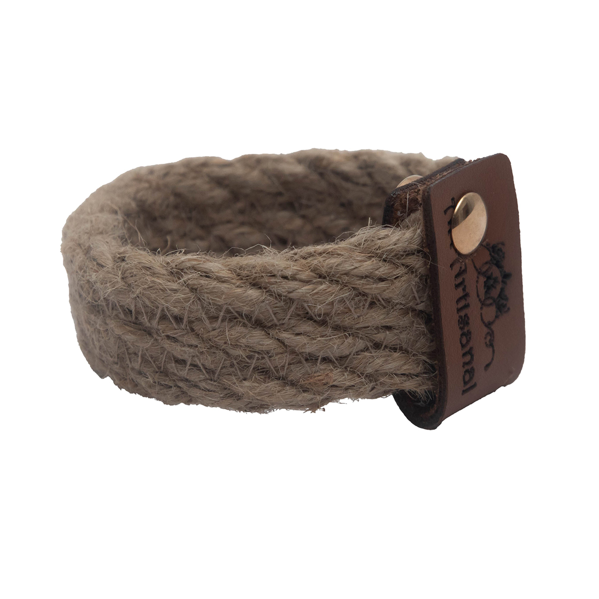 Ensemble de 4 ronds de serviette en fibres naturelles beige fait main