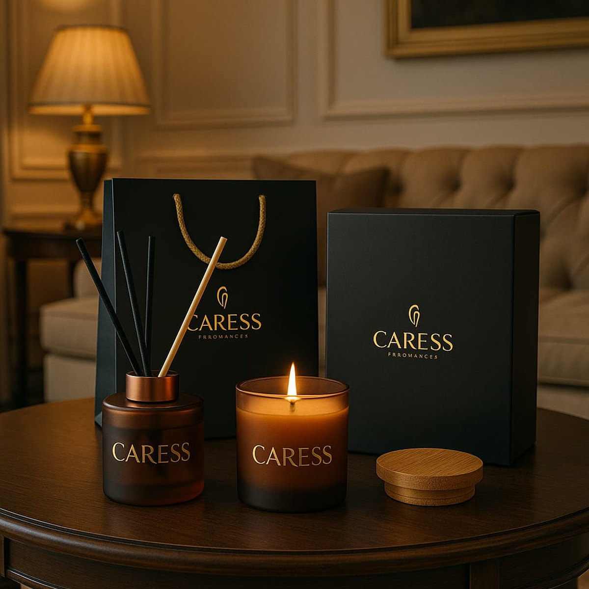 Pack Double Plaisir parfumée Coffret Duo Caress ambiance printanière ! 100% fabrication artisanale senteur OUD C