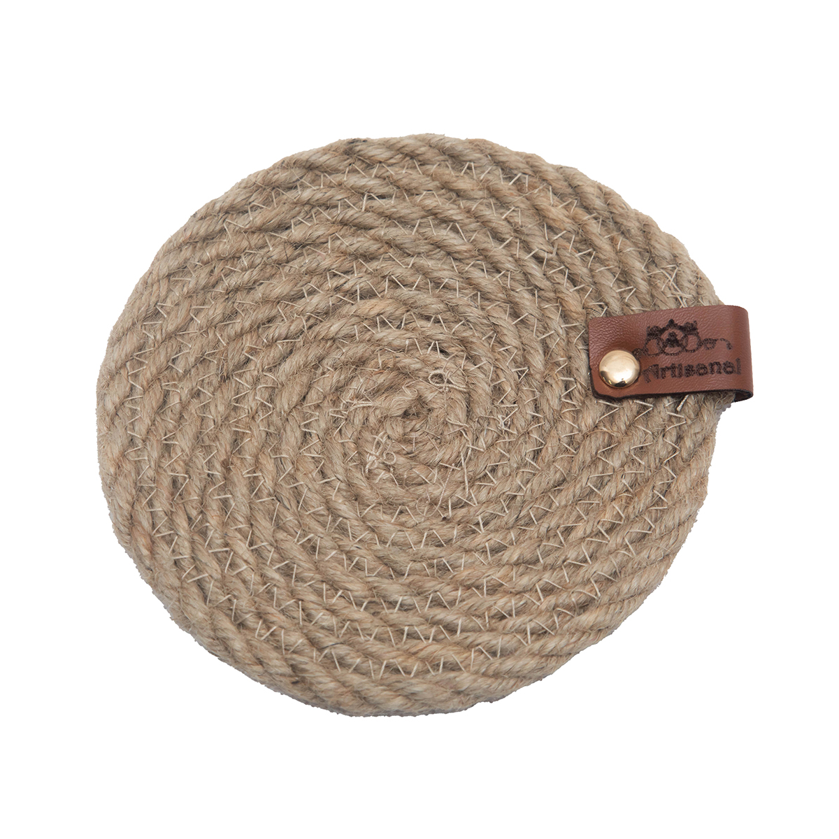 Set de 4 sous tasses beige en fibre végétale naturelle fait main