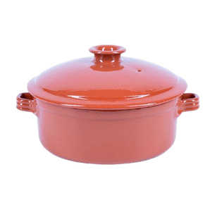 Cocotte ronde tradition avec couvercle en Céramique émaillée  "pâte à feu" GM